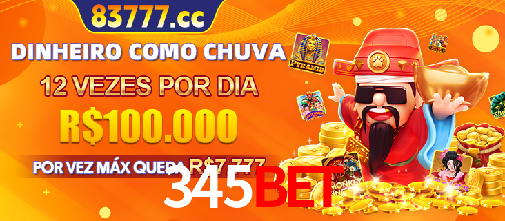 Banner do programa de recompensas Recomende para amigos do 345BET, detalhando os bônus por convidar amigos, com prêmios que chegam a R$288.888.